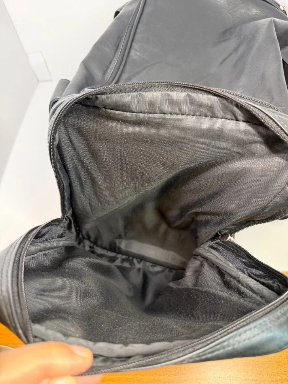 Golden Pacific Black Faux Leather Duffle Bag with Velocity Credit Union Logo